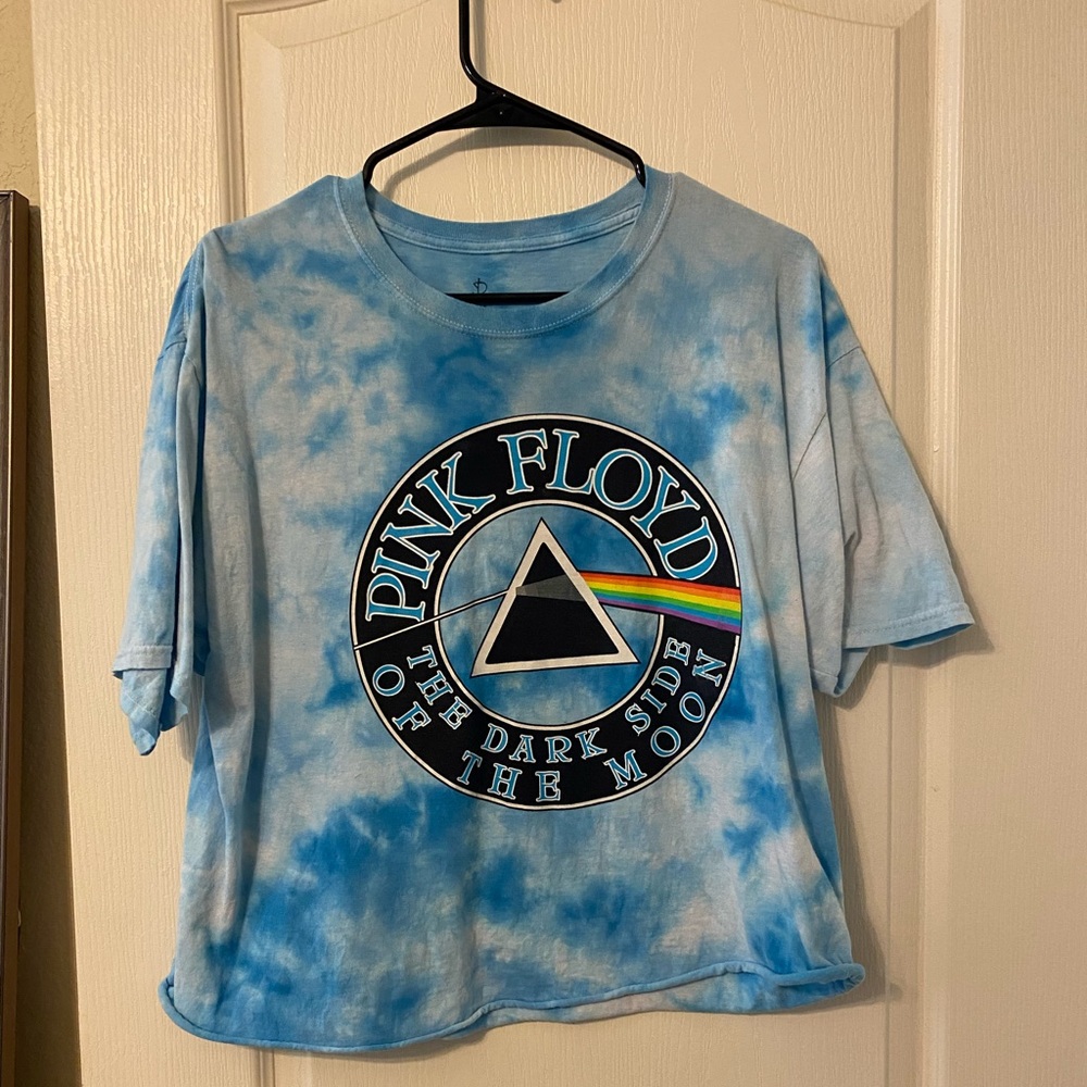 Tie dye Pink Floyd cropped tee